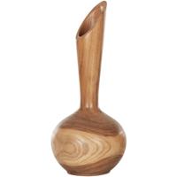 MUST Living Vaas 'Single Flower' Teakhout, 30cm - thumbnail