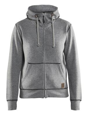 Blåkläder Dames hooded sweatvest 33731157 | Grijs Mêlee | Maat S - 7330509483312