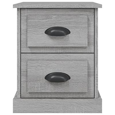 Nachtkastjes 2 st 39x39x47,5 cm bewerkt hout grijs sonoma eiken