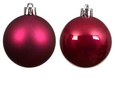 Kerstballen kunststof d6 cm pink 12 st Decoris - Decoris Kerstballen kunststof d6 cm pink 12 st Decoris - Decoris
