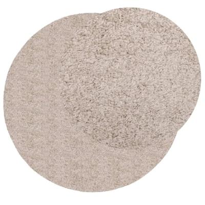 VidaXL Vloerkleed pamplona shaggy hoogpolig modern ø 100 cm beige