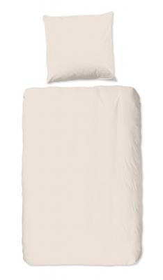 HIP Dekbedovertrek "uni dessin" - Zand - (135x200 cm) - Katoen Satijn