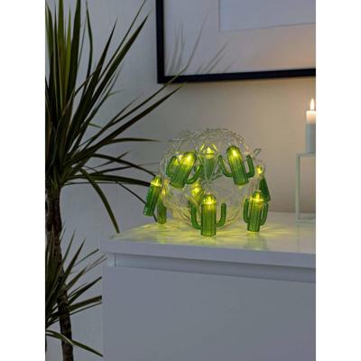 Konstsmide 3127-903 Motief lichtketting Cactussen Binnen werkt op batterijen Aantal lampen 10 LED Warmwit Verlichte lengte: 1.8 m Timer