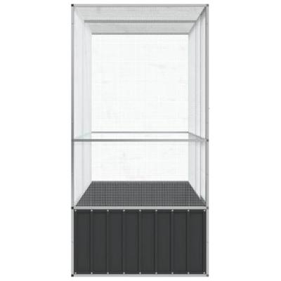 Volière 210,5x107x212 m staal zilverkleurig