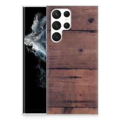 Samsung Galaxy S22 Ultra | Bumper Hoesje | Old Wood Samsung Galaxy S22 Ultra | Bumper Hoesje | Old Wood