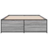 Bedframe bewerkt hout metaal grijs sonoma eiken 120x200 cm - thumbnail