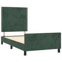 Bedframe zonder matras 140x190 cm fluweel donkergroen - thumbnail