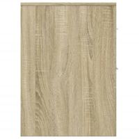 Badkamerkast smal met wielen bewerkt hout sonoma eikenkleurig - thumbnail