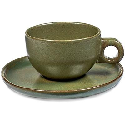 SERAX - Surface - Cappuccinokop&schotel 0,23l Camogreen SERAX - Surface - Cappuccinokop&schotel 0,23l Camogreen