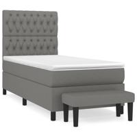 Boxspring met matras stof donkergrijs 100x200 cm - thumbnail