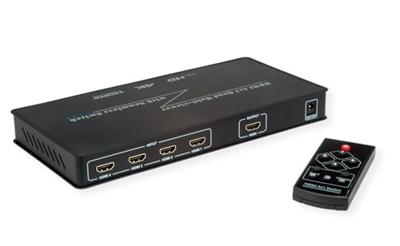 ROLINE HDMI 4x1 QUAD Multi-Viewer Switch, naadloos schakelen
