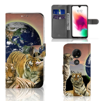 Motorola Moto G7 | G7 Plus | Telefoonhoesje | Met pasjeshouder | Roofdieren - thumbnail