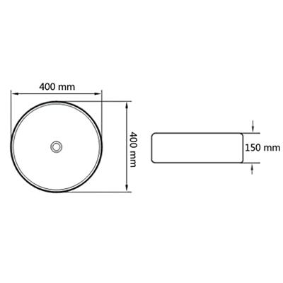 Wastafel rond 40x15 cm keramiek zwart Wastafel rond 40x15 cm keramiek zwart