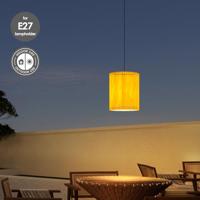 Papieren Gevouwen Lampenkap - Cilindrisch - Geel - ø20 x 24 cm - E27 fitting - Voor Tafellampen - Ontworpen voor woonkamer en eetkamer - thumbnail