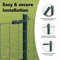 VidaXL Hek met paal groen 1,5 x 10 m staal - thumbnail