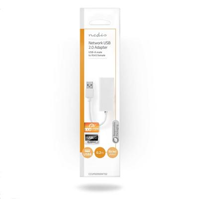 USB 2.0-Adapter | USB-A Male - RJ45 Female | 10/100 Mbit | 0,2 m | Wit - thumbnail