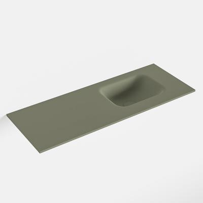 MONDIAZ LEX Army solid surface inleg wastafel voor toiletmeubel 80cm. Positie wasbak rechts