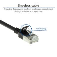 ACT Zwarte 5 meter LSZH U/FTP CAT6A datacenter slimline patchkabel snagless met RJ45 connectoren - thumbnail