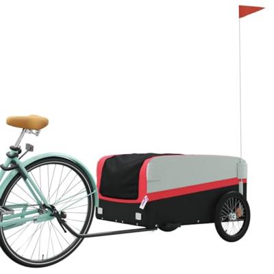 Fietstrailer 45 kg ijzer zwart en rood - thumbnail