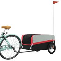 Fietstrailer 45 kg ijzer zwart en rood - thumbnail