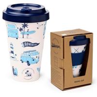 VW T1 Volkswagen Busje Explore RPET Duurzame Thermosbeker Reismok 400ml - thumbnail