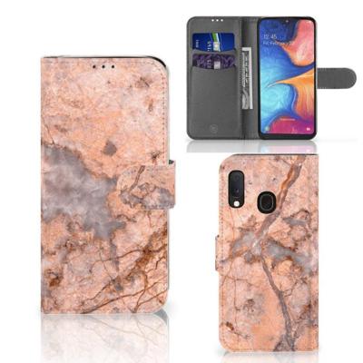 Samsung Galaxy A20e | Bookcase | Marmer Oranje