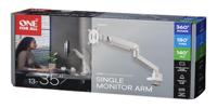 One For All Solid Single white Monitor-tafelbeugel 33 cm (13) - 88,9 cm (35) Wit In hoogte verstelbaar, Kantelbaar en roteerbaar, Zwenkbaar - thumbnail