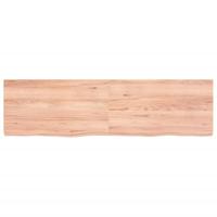 VidaXL Wastafelblad 180x50x(2-6) cm behandeld massief hout lichtbruin - thumbnail