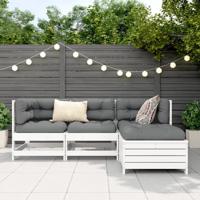 4-delige Loungeset massief grenenhout wit - thumbnail