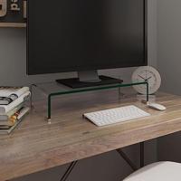 VidaXL Tv-meubel/monitorverhoger transparant 60x25x11 cm glas - thumbnail