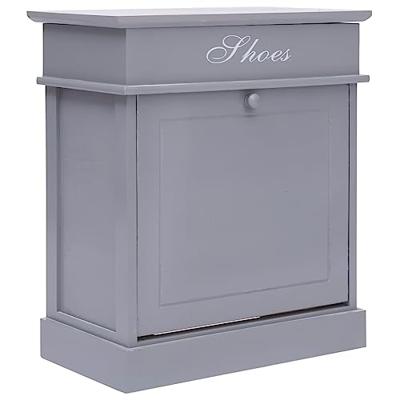 VidaXL Schoenenkast 50x28x58 cm paulowniahout grijs VidaXL Schoenenkast 50x28x58 cm paulowniahout grijs