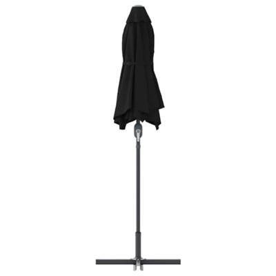VidaXL Tuinparasol zwart 370 x 197 x 239 cm polyester en aluminium VidaXL Tuinparasol zwart 370 x 197 x 239 cm polyester en aluminium