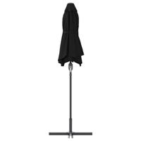 VidaXL Tuinparasol zwart 370 x 197 x 239 cm polyester en aluminium - thumbnail