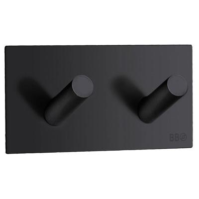 Smedbo Beslagsboden Handdoekhouder - 9x4.5x3.2cm - zelfklevend - RVS Mat Zwart BB1093
