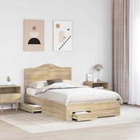 Bedframe met hoofdeinde Sonoma Eiken 120 x 200 cm Bewerkt hout - thumbnail