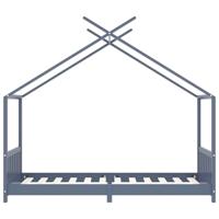 Kinderbedframe massief grenenhout grijs 90x200 cm - thumbnail