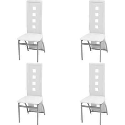 Eetkamerstoelen 4 st kunstleer wit