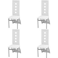 Eetkamerstoelen 4 st kunstleer wit - thumbnail