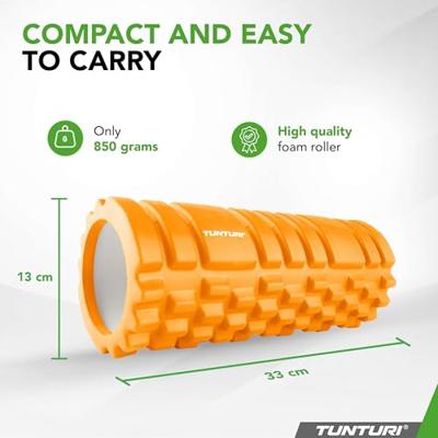 Tunturi Grid foam roller l 33 cm l Ø 13 cm l oranje