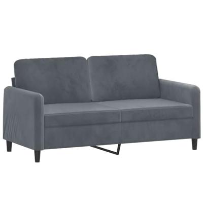 Tweezitsbank 140 cm fluweel donkergrijs Tweezitsbank 140 cm fluweel donkergrijs