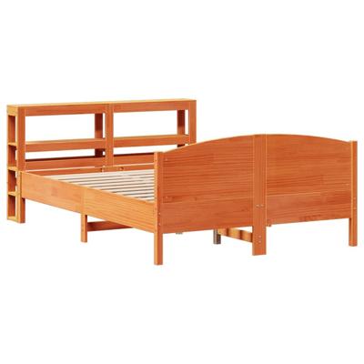 Bedframe zonder matras massief grenenhout wasbruin 120x190 cm - thumbnail