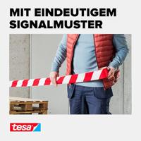 Tesa waarschuwingstape afzetlint niet klevend, ft 80 mm x 100 m, rood/wit - thumbnail
