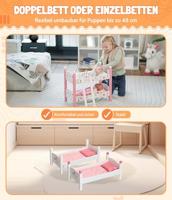 Houten Poppen Stapelbed - Fiori Bianco - thumbnail