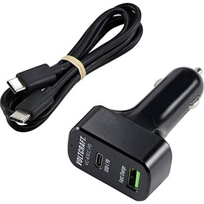 VOLTCRAFT CAS-63 USB-oplader 63 W 1x USB-A, 1x USB-C USB PD Zwart Auto USB Power Delivery (USB-PD)