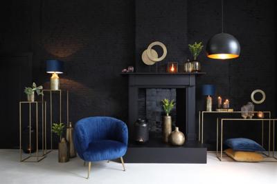 Light & Living Hanglamp 'Jaicey' 56cm, mat zwart-goud