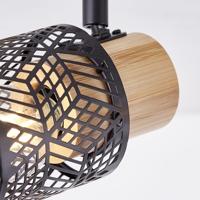 Brilliant SpotsSanty 4-lichts zwart met hout - 99398/76 - thumbnail