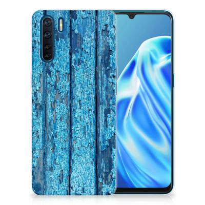 OPPO A91 | Bumper Hoesje | Wood Blue OPPO A91 | Bumper Hoesje | Wood Blue
