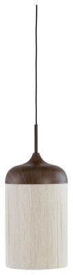 Light & Living Hanglamp 'Dania' Houtlook en touw, 16cm, kleur Donkerbruin