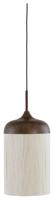 Light & Living Hanglamp 'Dania' Houtlook en touw, 16cm, kleur Donkerbruin - thumbnail