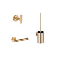 Adema Sparkle 2.0 Toiletset - toiletrolhouder - handdoekhaak - toiletborstelset - goud mat SW1413911 - thumbnail